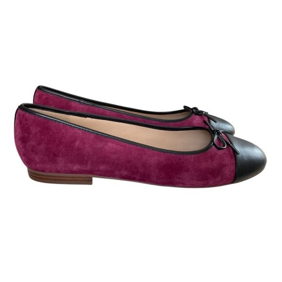 Ann Taylor Suede Cap Toe Ballet Flats NEW - Picture 1 of 8
